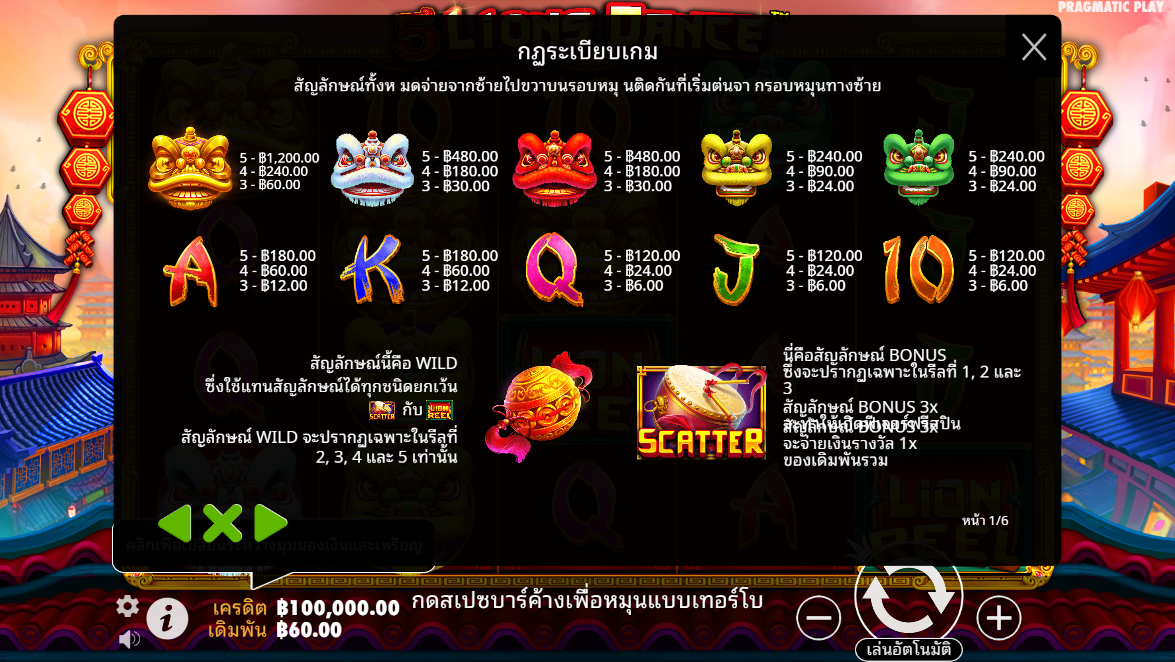 5 Lions Dance Pragmatic Play Pgslot 168 vip ทางเข้า