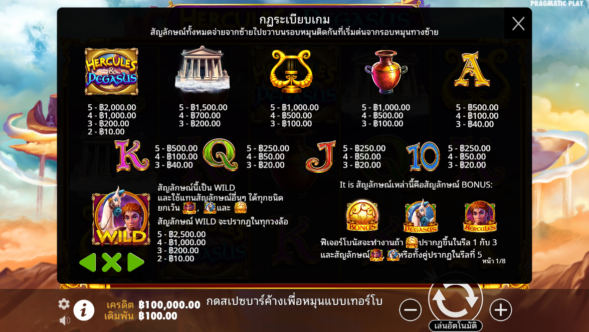 Hercules and Pegasus Pragmatic Play Pgslot 168 vip ทางเข้า